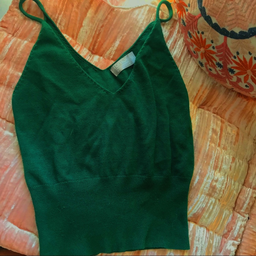 LF green knit tank top